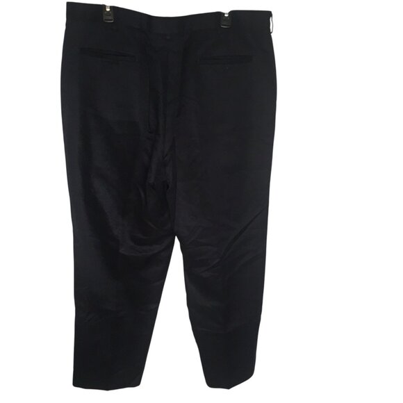 Roundtree & Yorke Pants Mens 40x32 Black Easy Care Dress Slacks Polyester - Picture 12 of 16